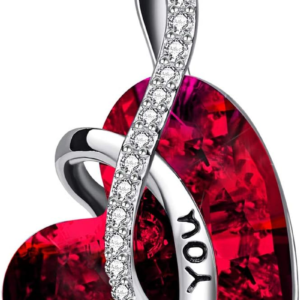 Sterling Silver Infinity Heart Pendant Necklace with Birthstone Crystals - Perfect Gift for Weddings, Anniversaries, Birthdays for Her!