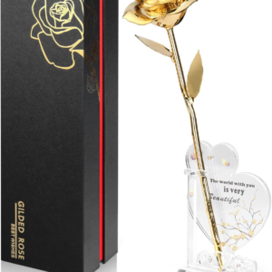 Stunning 24K Gold Dipped Real Rose - Unique Romantic Gift for Her on Birthdays, Anniversaries, Valentine's Day, and Mother's Day